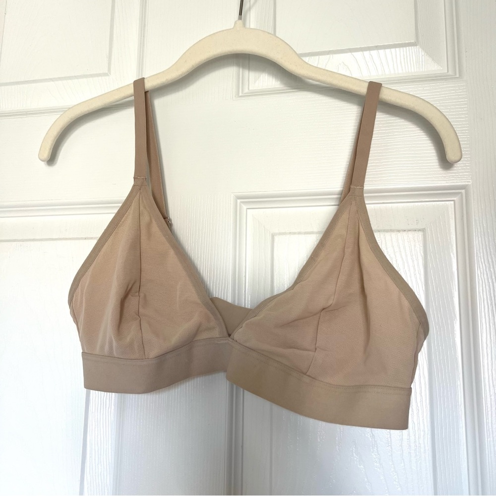 Old Navy Womens Mesh Triangle Bralette- Tan Size Medium